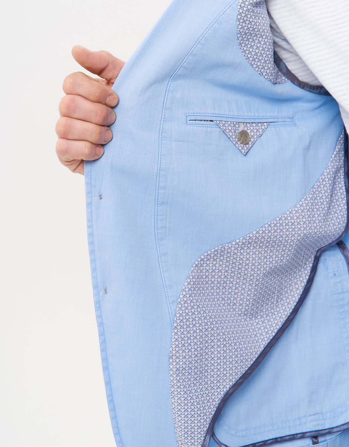 Пиджак голубой мужской w.Wegener из тонкого хлопка | купить в интернет-магазине Olymp-Men