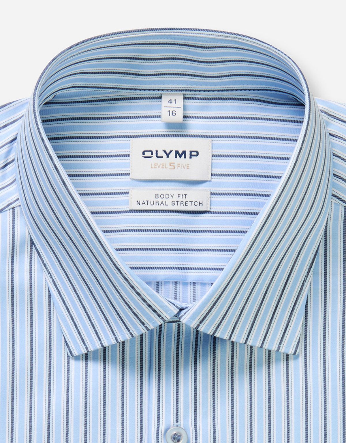 Рубашка классическая в полоску OLYMP, боди фит | купить в интернет-магазине Olymp-Men