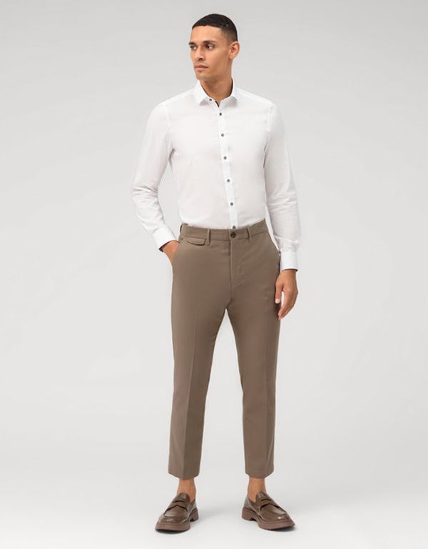 Рубашка белая мужская OLYMP Level Five, body fit, на высокий рост | купить в интернет-магазине Olymp-Men