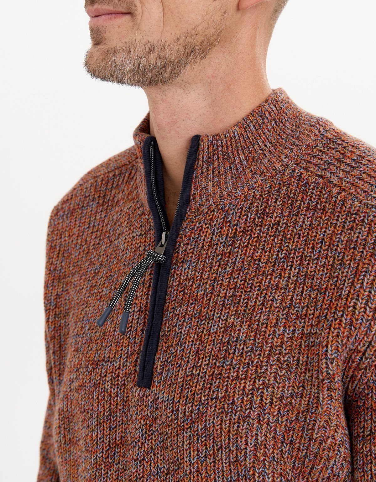 Свитер на молнии меланжевый Fynch-Hatton | купить в интернет-магазине Olymp-Men