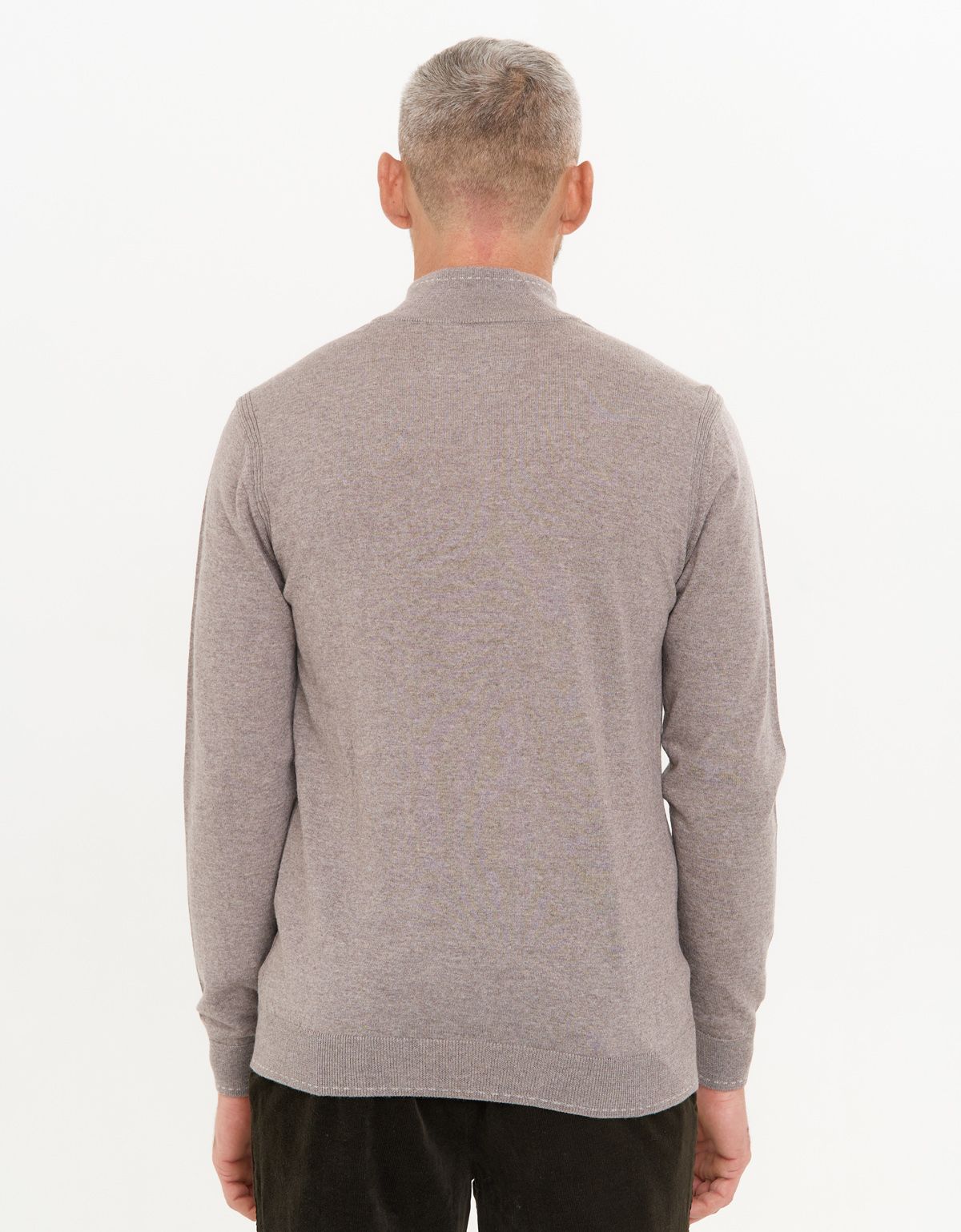 Свитер бежевый с воротником на молнии Gratude шерстяной | купить в интернет-магазине Olymp-Men