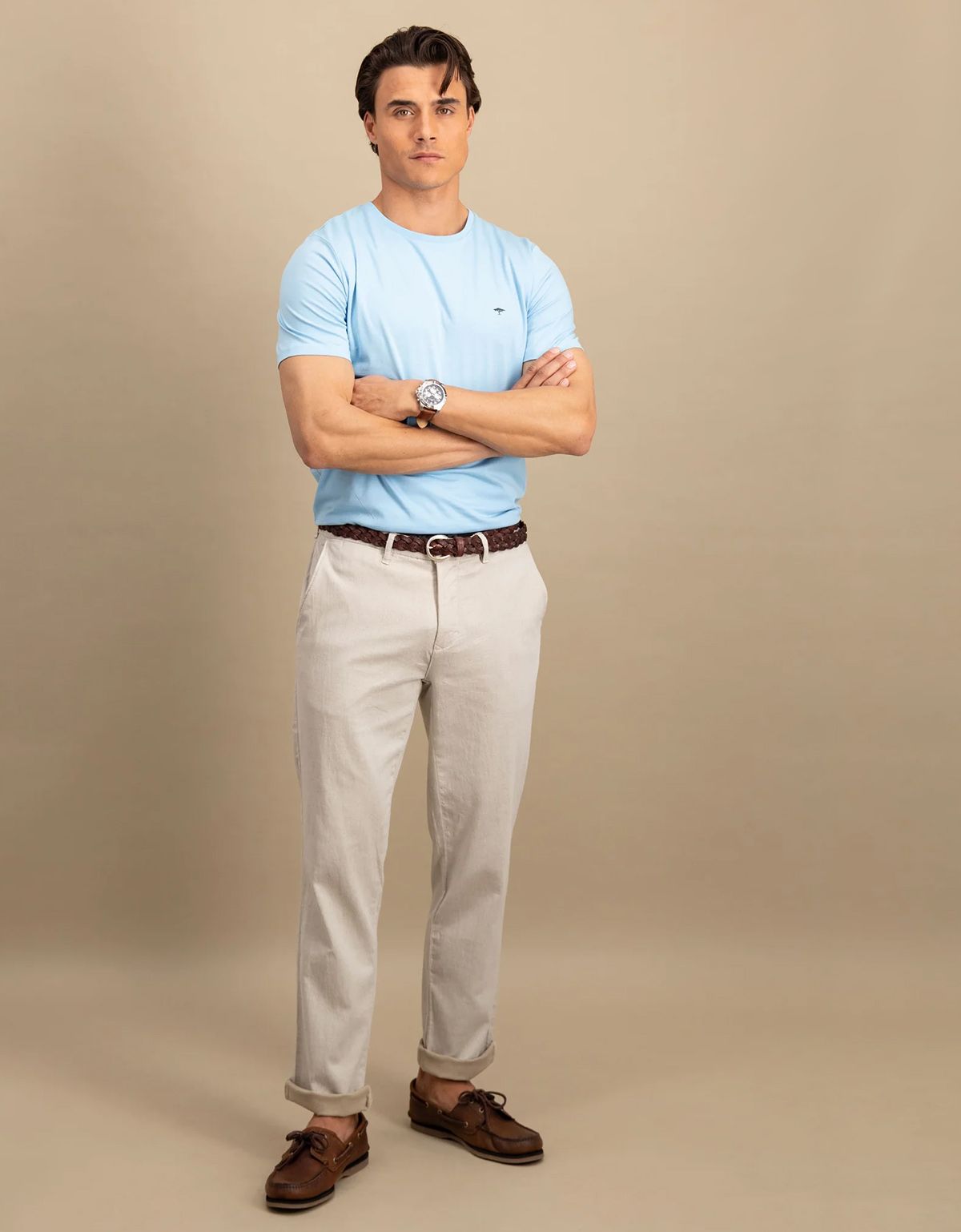 Футболка мужская голубая однотонная Fynch-Hatton | купить в интернет-магазине Olymp-Men