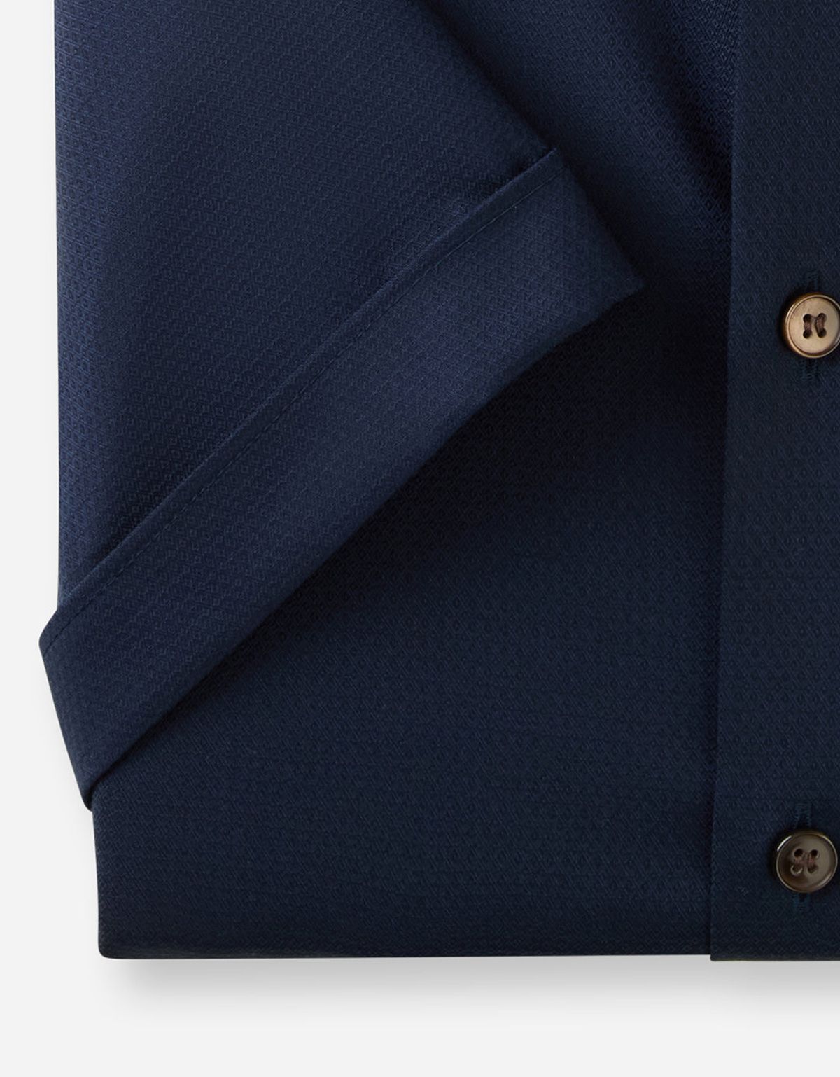 Рубашка мужская синяя с коротким рукавом OLYMP, body fit