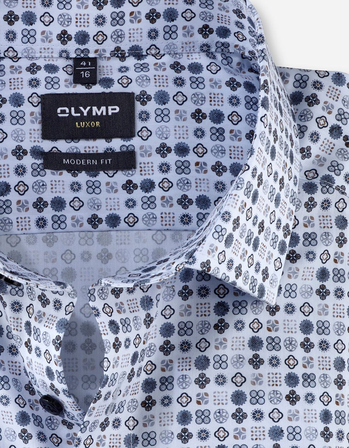 Рубашка мужская с рисунком OLYMP Luxor, modern fit на высокий рост | купить в интернет-магазине Olymp-Men