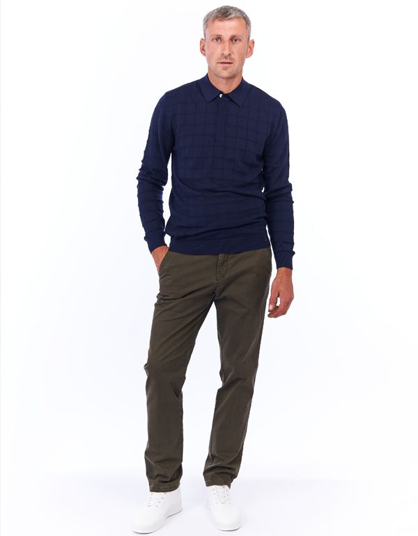 Поло мужское вязаное на молнии Gratude с длинным рукавом | купить в интернет-магазине Olymp-Men