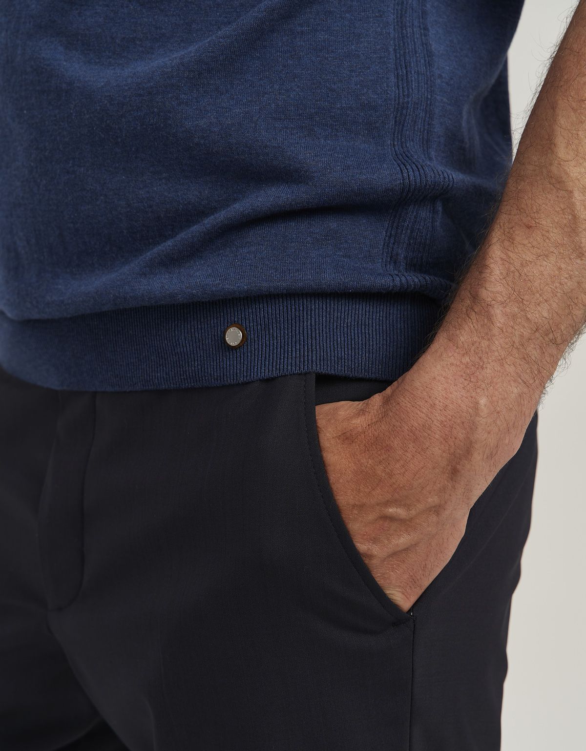 Поло мужское синее на молнии Gratude | купить в интернет-магазине Olymp-Men