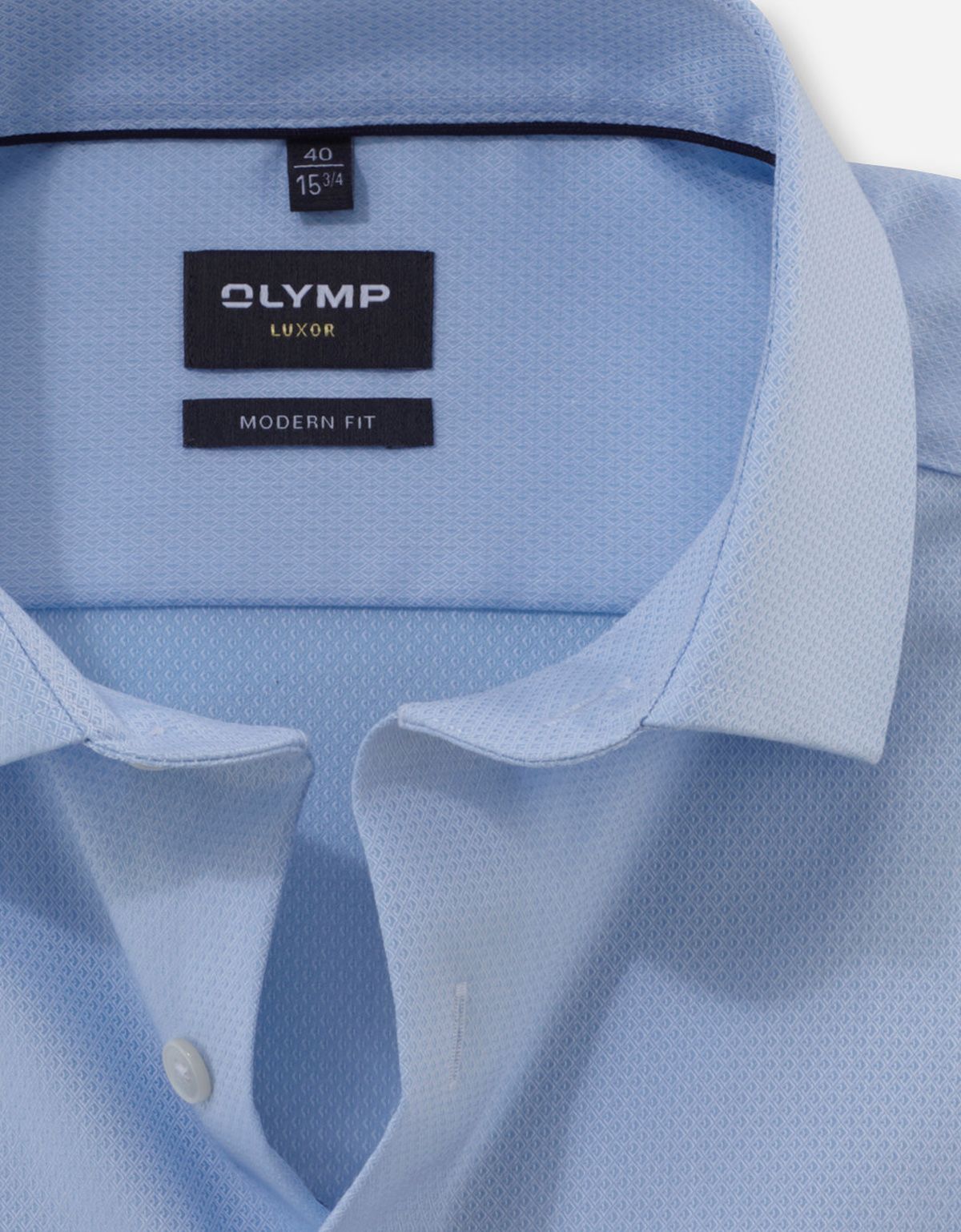 Сорочка мужская голубая OLYMP Luxor, modern fit, фактурная ткань | купить в интернет-магазине Olymp-Men