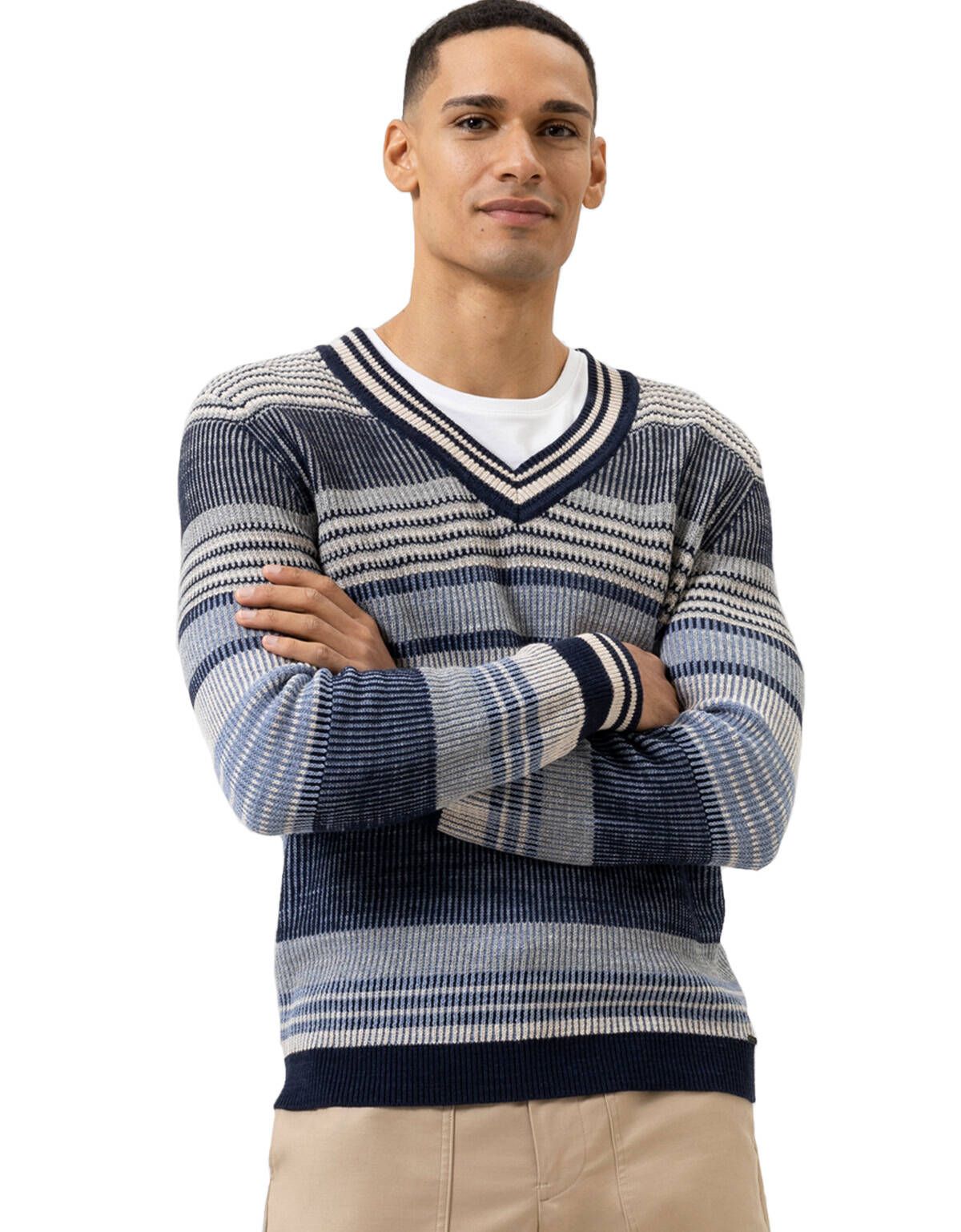 Пуловер мужской OLYMP в полоску, modern fit