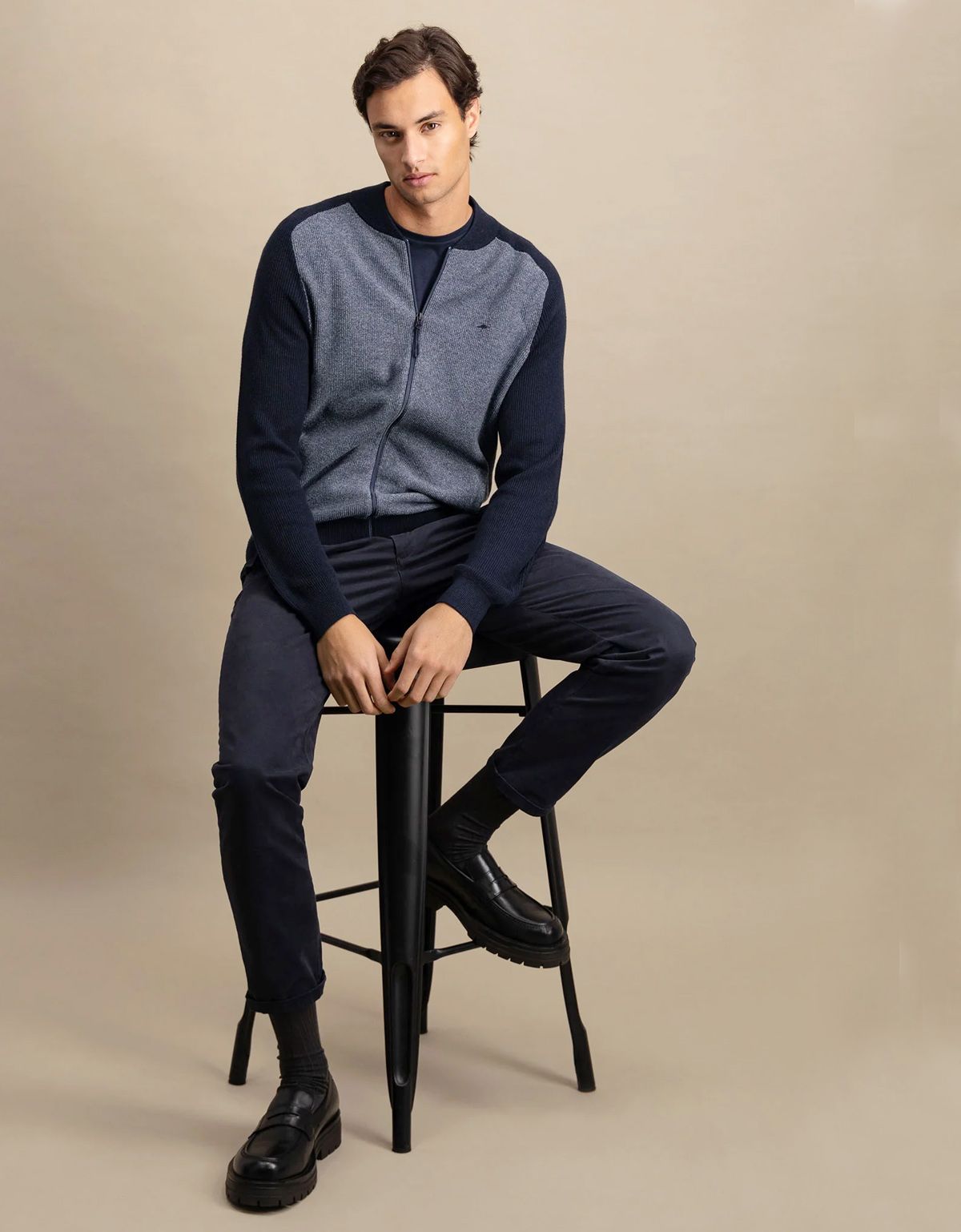 Кардиган двухцветный на молнии Fynch-Hatton | купить в интернет-магазине Olymp-Men