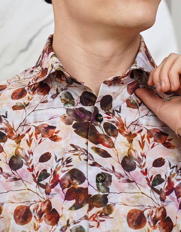 Рубашка мужская трикотажная с принтом OLYMP Luxor 24/7, modern fit | купить в интернет-магазине Olymp-Men