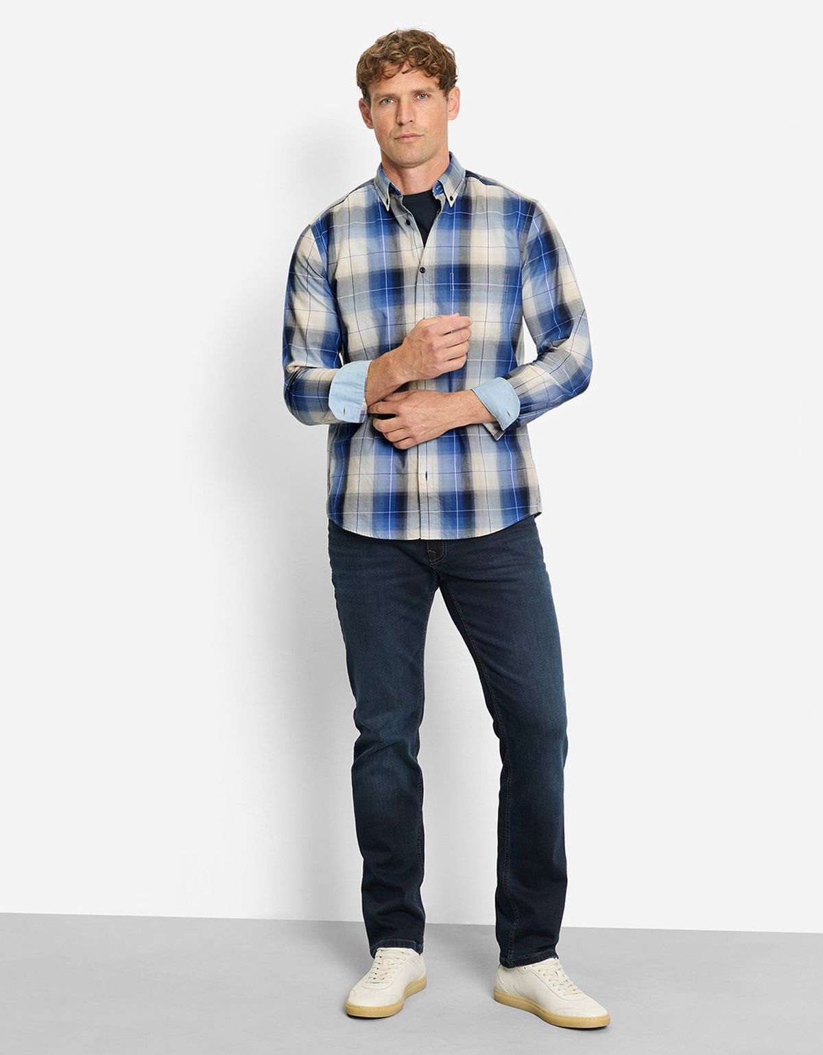 Рубашка мужская в крупную клетку OLYMP Casual | купить в интернет-магазине Olymp-Men