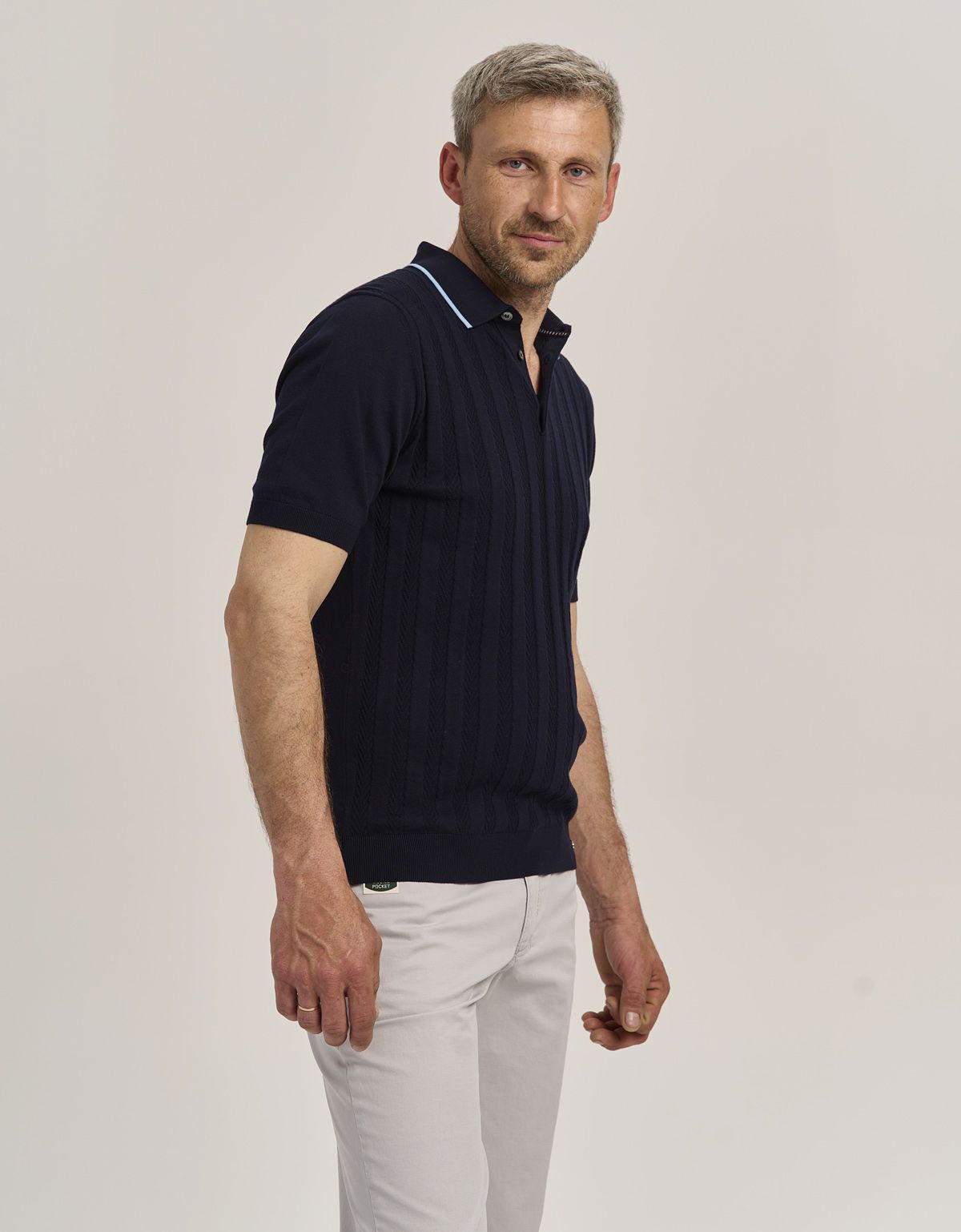 Поло мужское темно-синее на пуговицах Gratude | купить в интернет-магазине Olymp-Men
