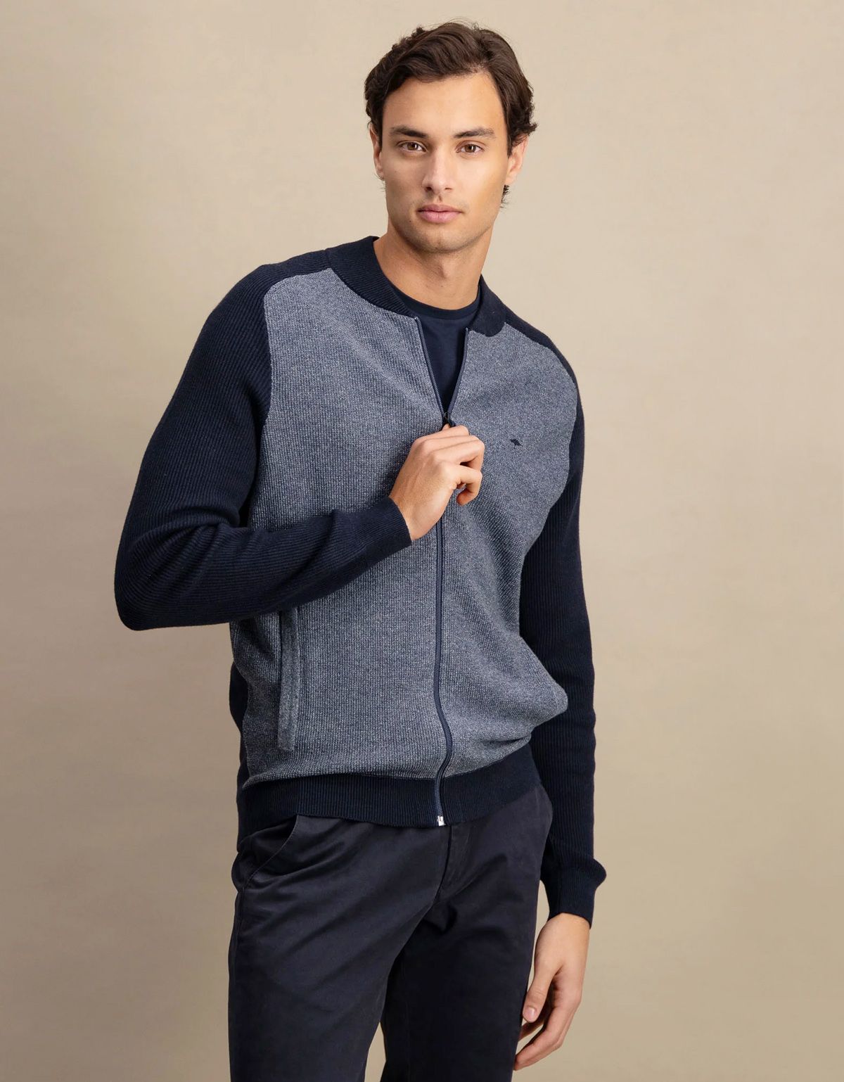 Кардиган двухцветный на молнии Fynch-Hatton | купить в интернет-магазине Olymp-Men