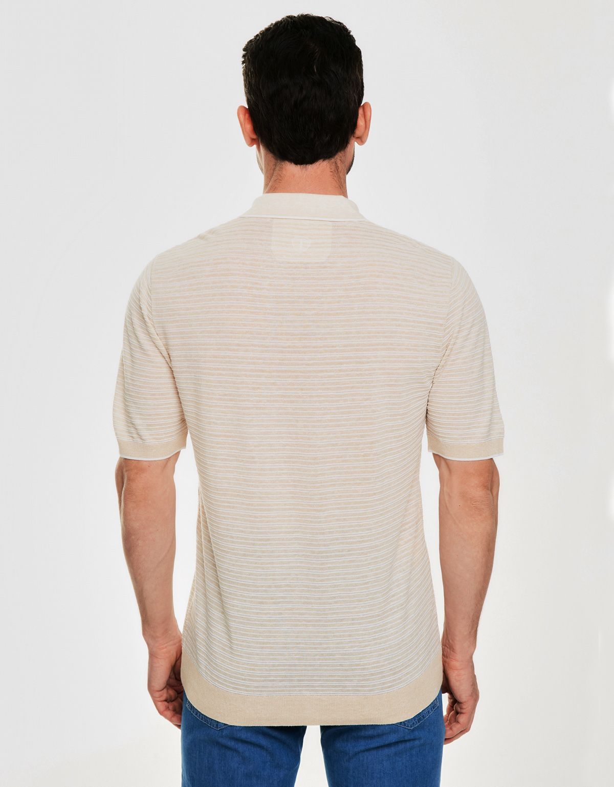 Поло мужское бежевое на молнии Gratude | купить в интернет-магазине Olymp-Men