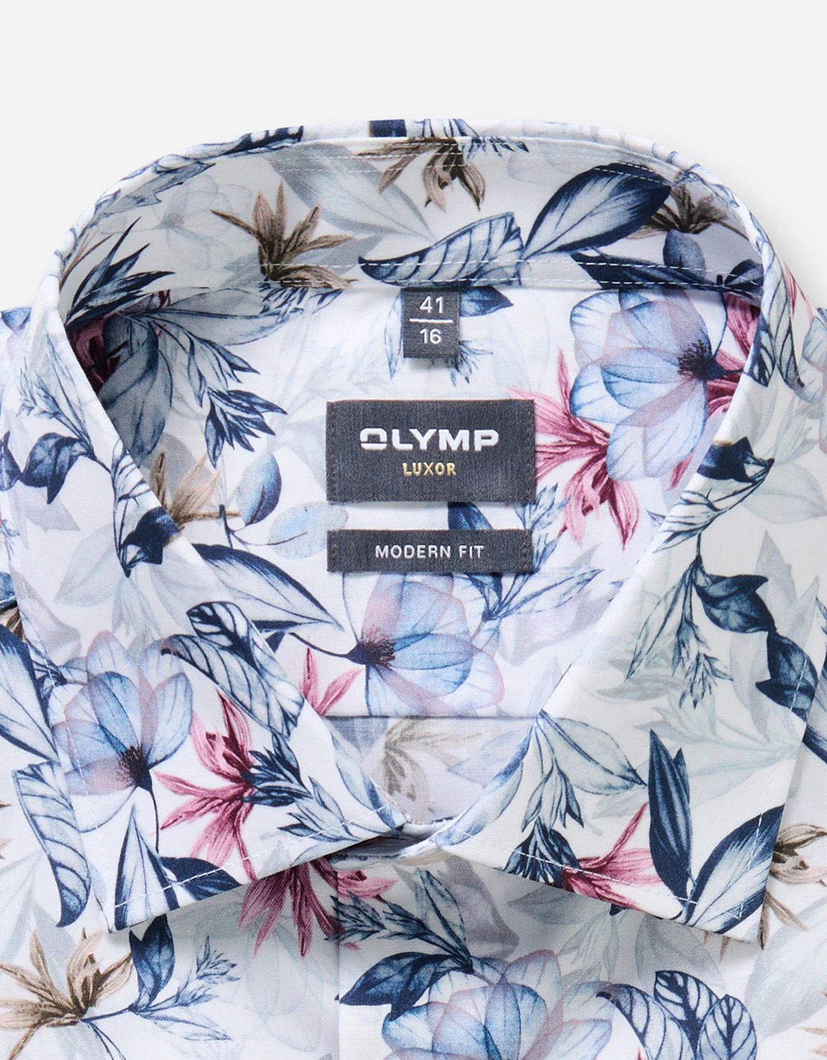 Рубашка с цветочным принтом OLYMP Luxor полуприлегающая | купить в интернет-магазине Olymp-Men