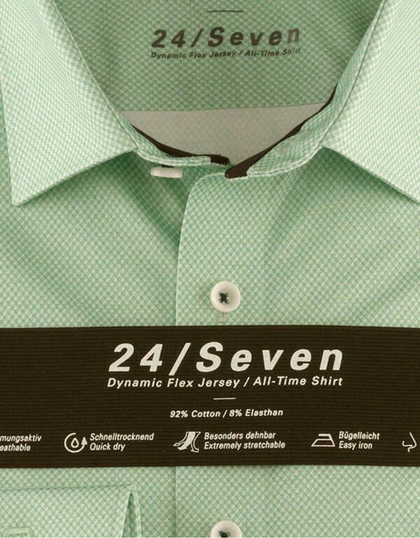 Трикотажная зелёная рубашка OLYMP 24/7, modern fit | купить в интернет-магазине Olymp-Men