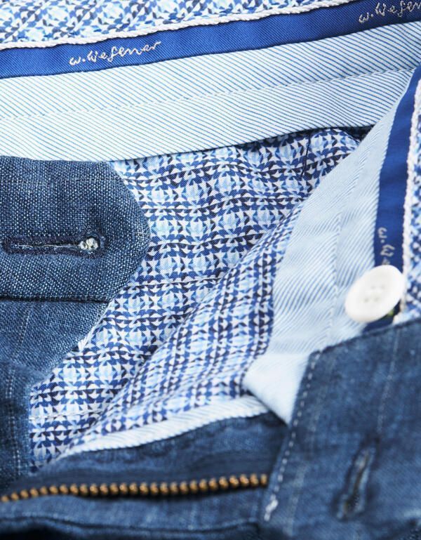 Льняные синие брюки w.Wegener, мод.Conti | купить в интернет-магазине Olymp-Men