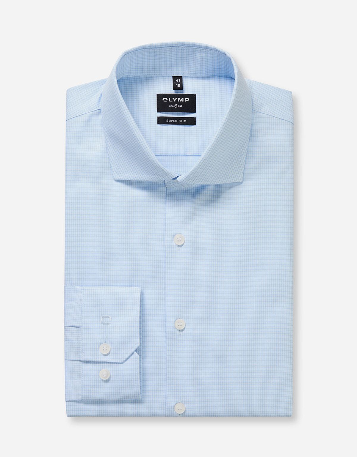 Рубашка в голубую клетку, супер слим | купить в интернет-магазине Olymp-Men