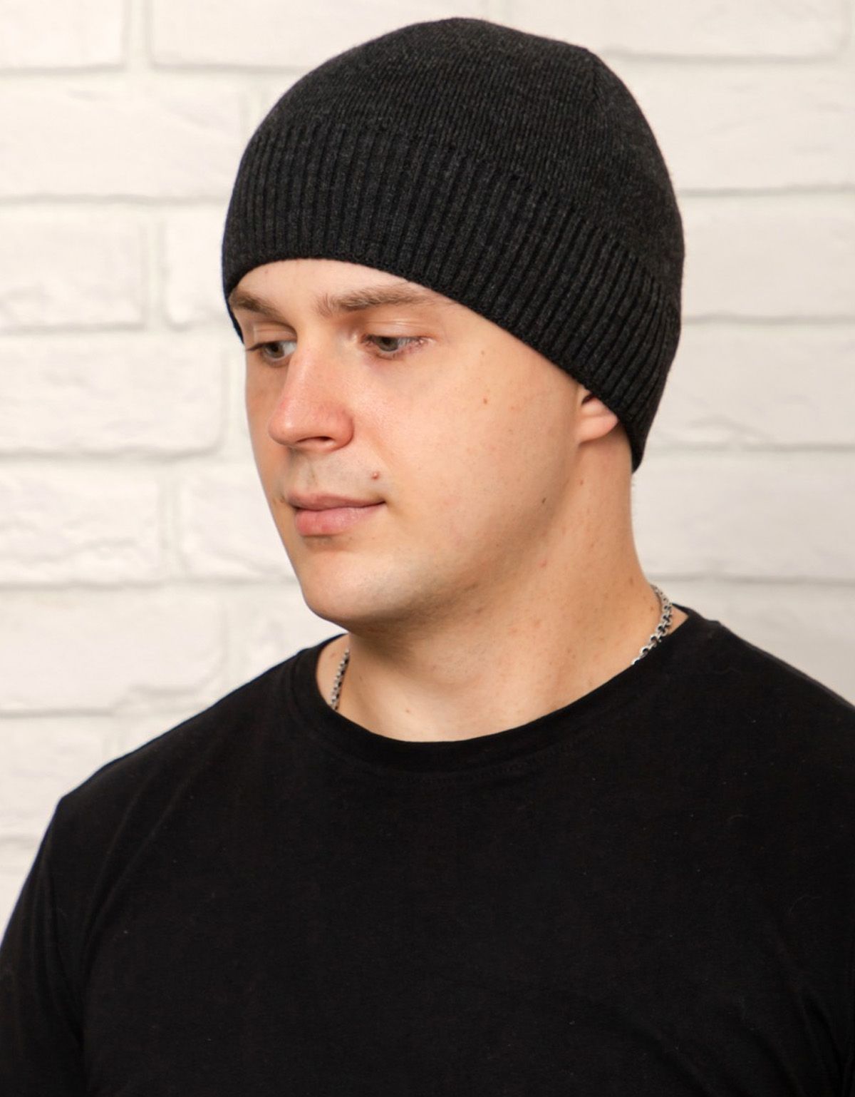 Шапка вязаная серая мужская Русский трикотаж | купить в интернет-магазине Olymp-Men