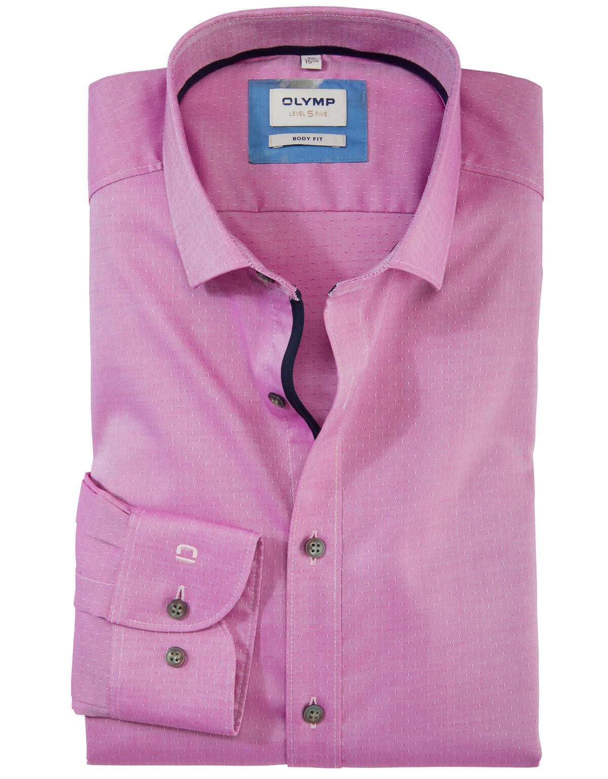 Рубашка классическая мужская OLYMP, body fit[Розовый]