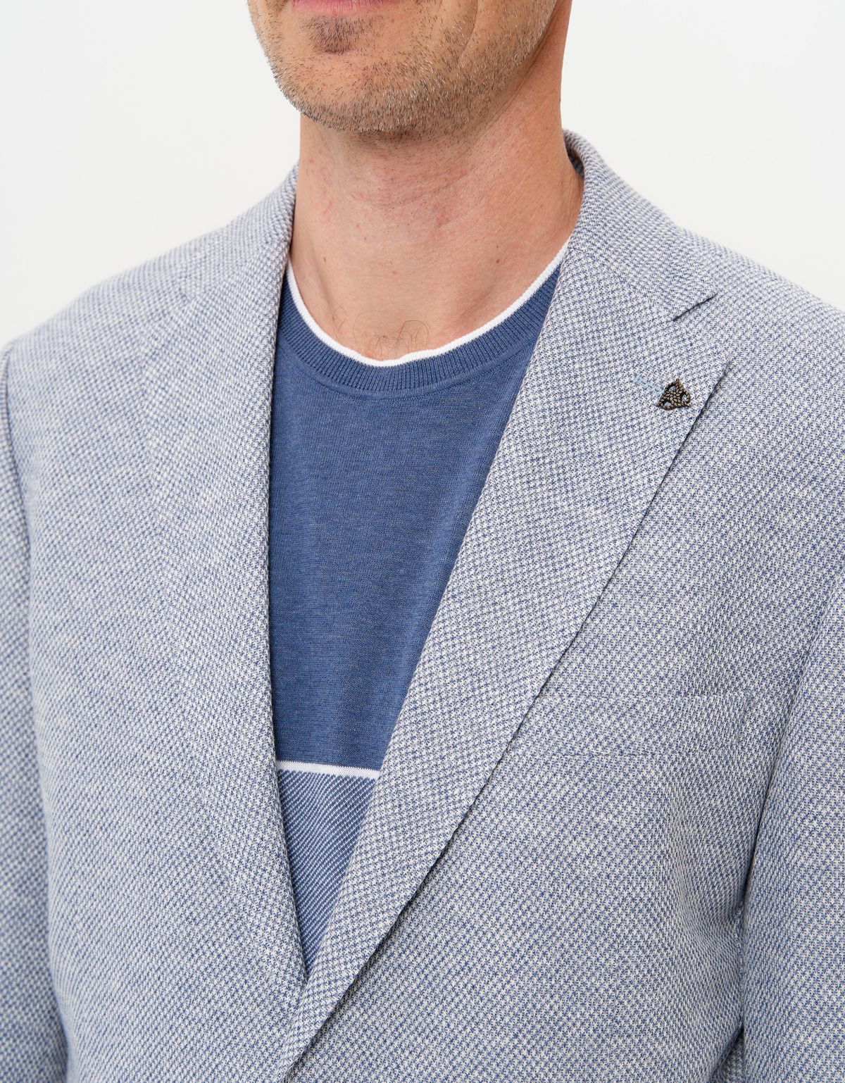 Пиджак трикотажный Roy Robson голубой меланж | купить в интернет-магазине Olymp-Men