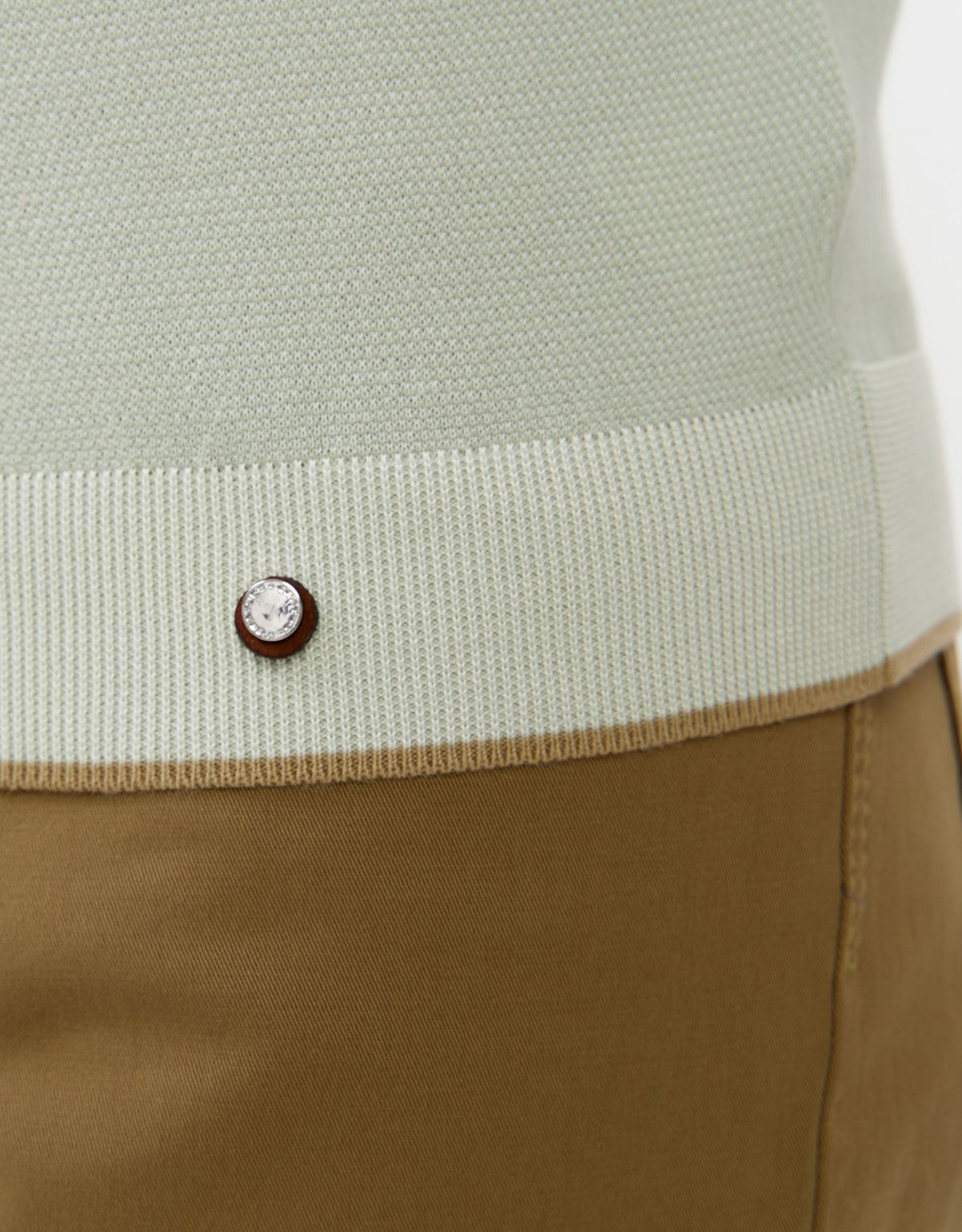 Поло зелёное мужское с полосой на воротнике Gratude | купить в интернет-магазине Olymp-Men