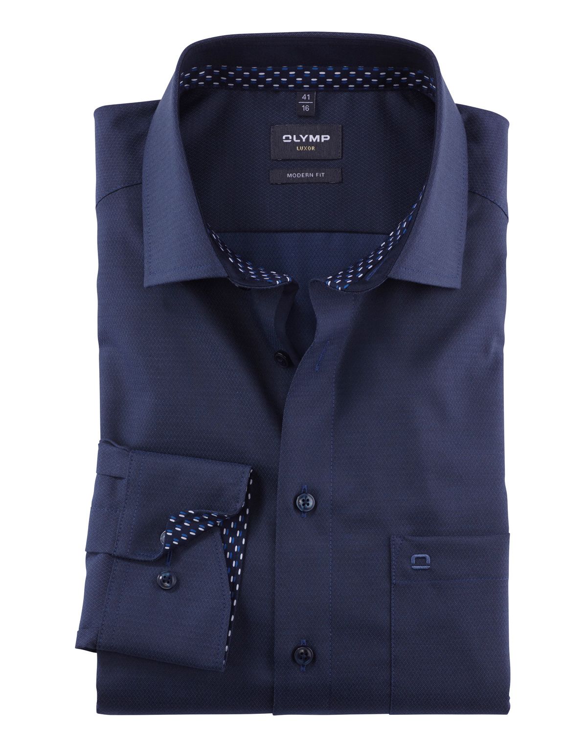 Рубашка мужская OLYMP Luxor, modern fit, фактурная ткань, рост до 176[СИНИЙ]