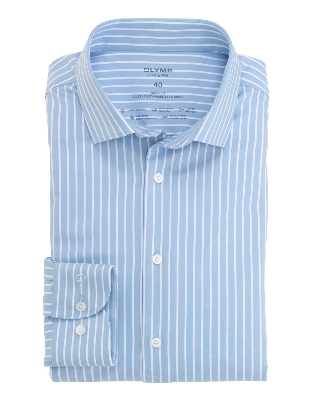 Рубашкав мужская OLYMP 24/7 в полоску, body fit | купить в интернет-магазине Olymp-Men