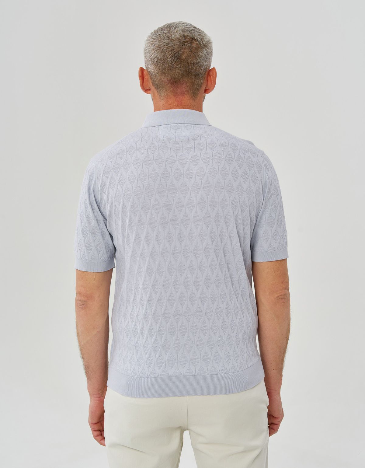 Поло мужское голубое вязаное на пуговицах Gratude | купить в интернет-магазине Olymp-Men