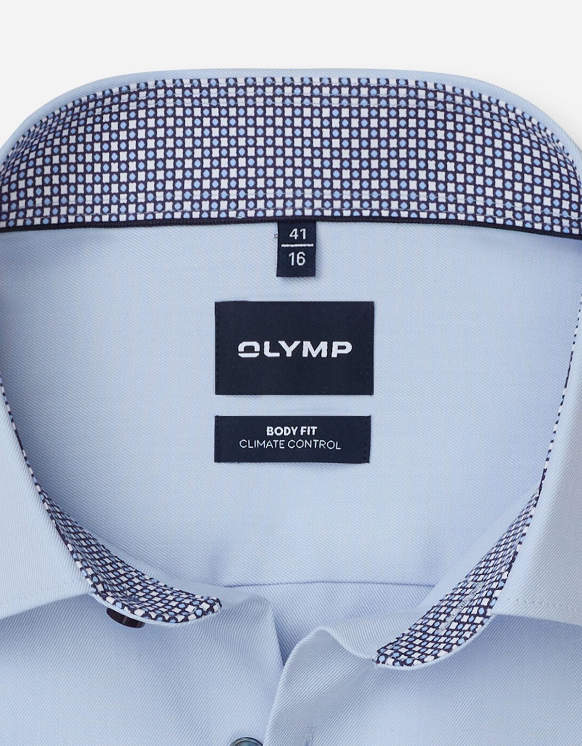Рубашка голубая Olymp, климат-контроль, боди фит | купить в интернет-магазине Olymp-Men