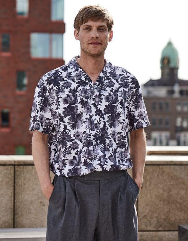 Рубашка мужская с цветочным принтом OLYMP №6 six, оверсайз