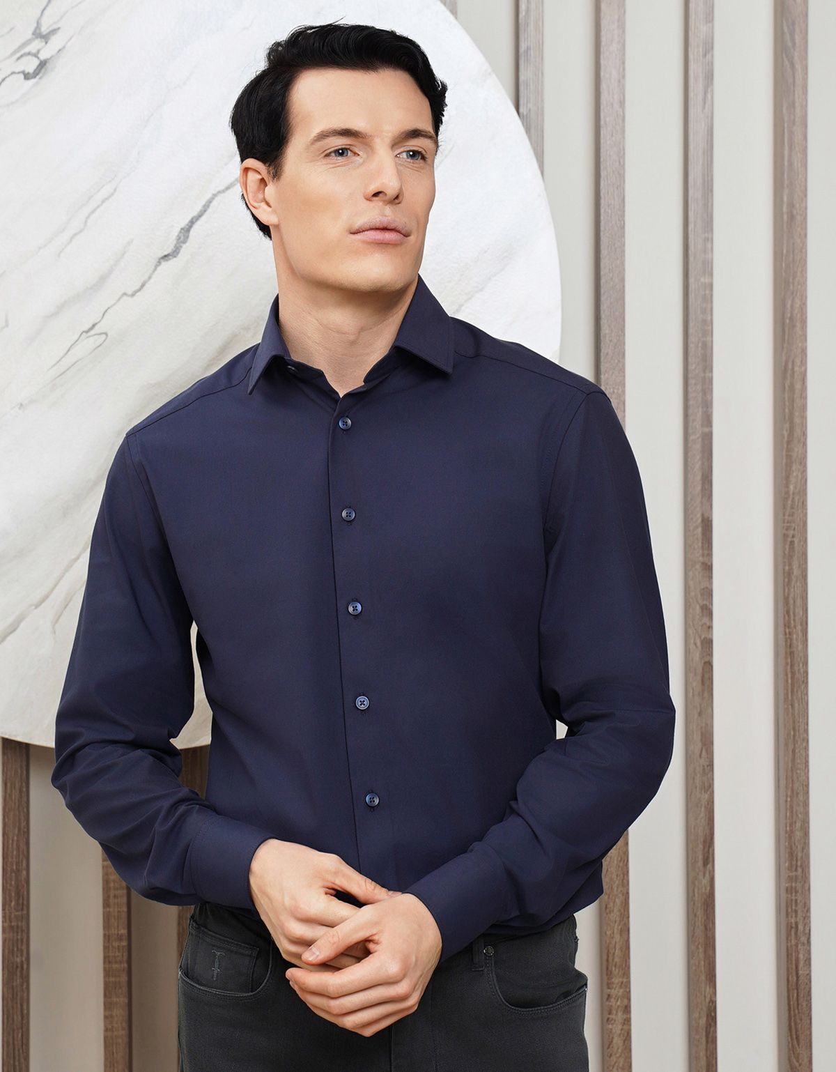 Рубашка мужская OLYMP Luxor 24/7, modern fit[Синий]