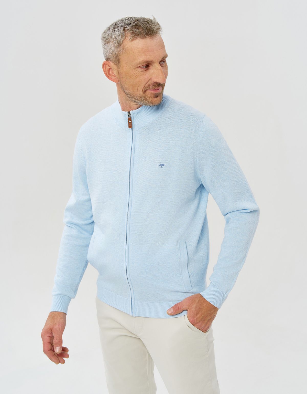 Кардиган на молнии голубой Fynch-Hatton | купить в интернет-магазине Olymp-Men
