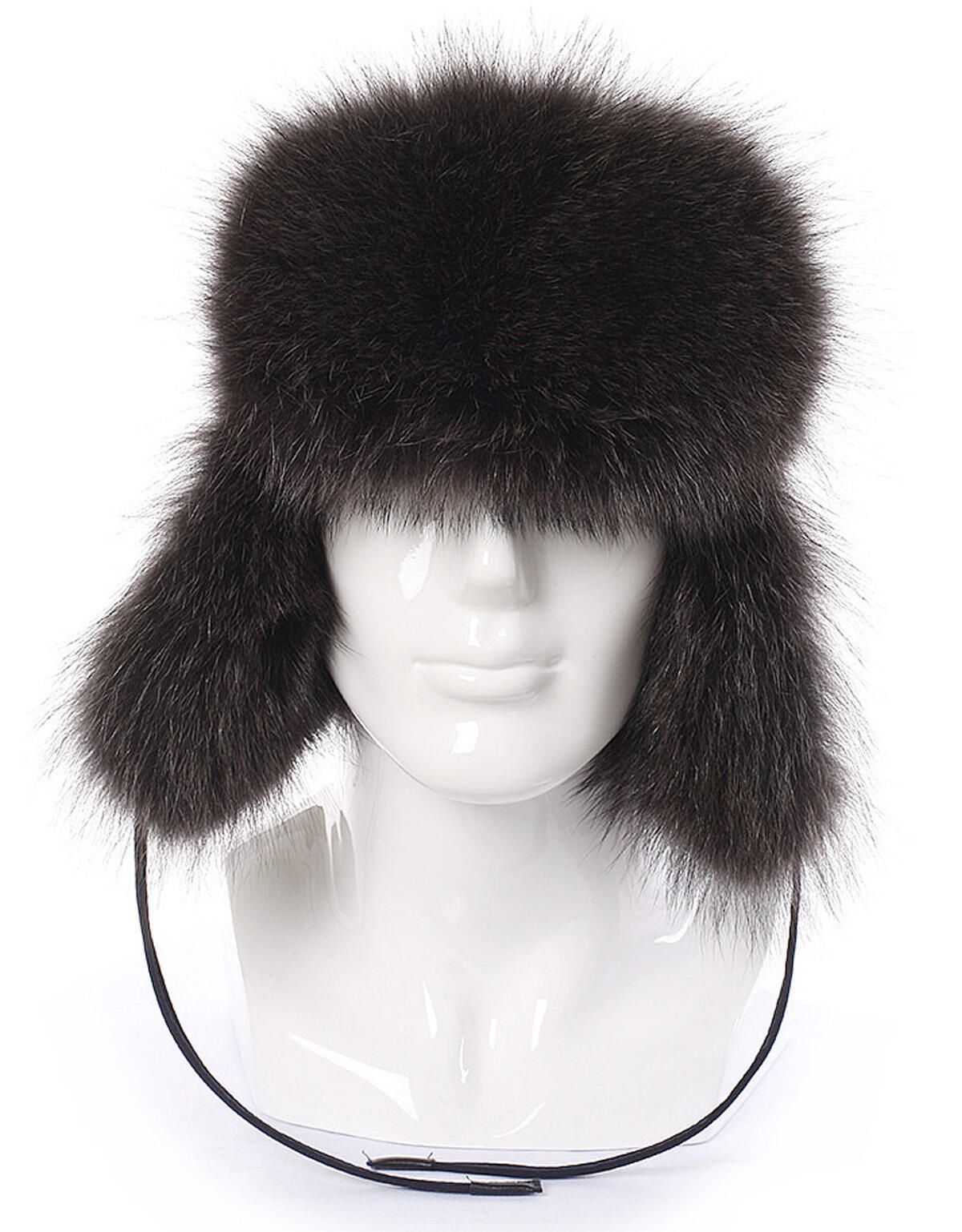 Шапка-ушанка синяя Tesoro, плащевка, мех енота | купить в интернет-магазине Olymp-Men