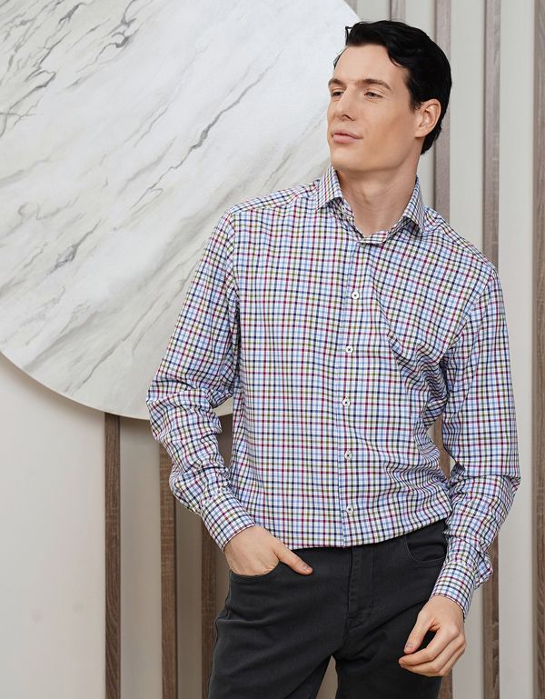 Рубашка мужская в клетку OLYMP Luxor 24/7, modern fit | купить в интернет-магазине Olymp-Men