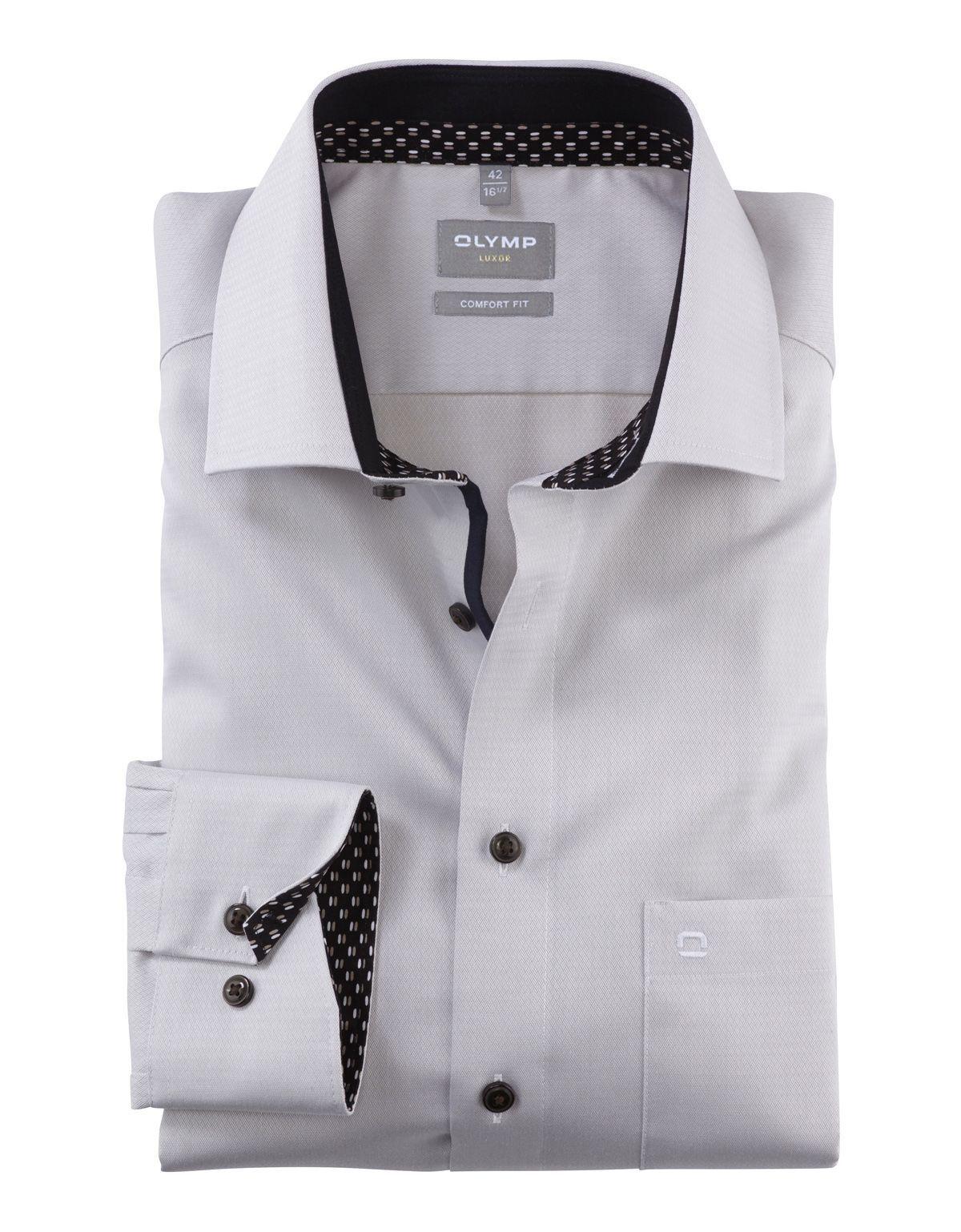 Рубашка деловая мужская OLYMP Luxor, прямой крой, фактурная ткань