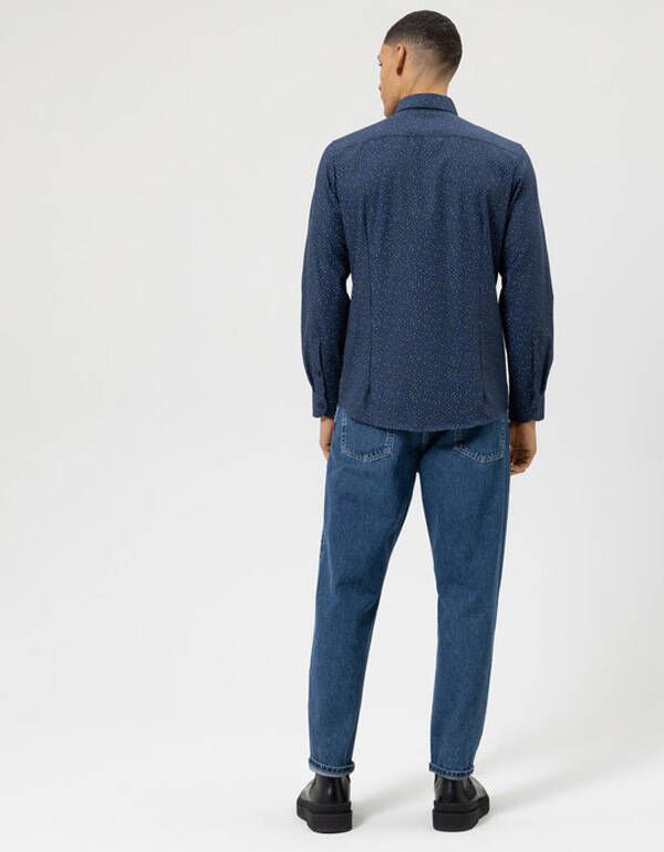 Рубашка мужская синяя OLYMP 24/7, body fit | купить в интернет-магазине Olymp-Men