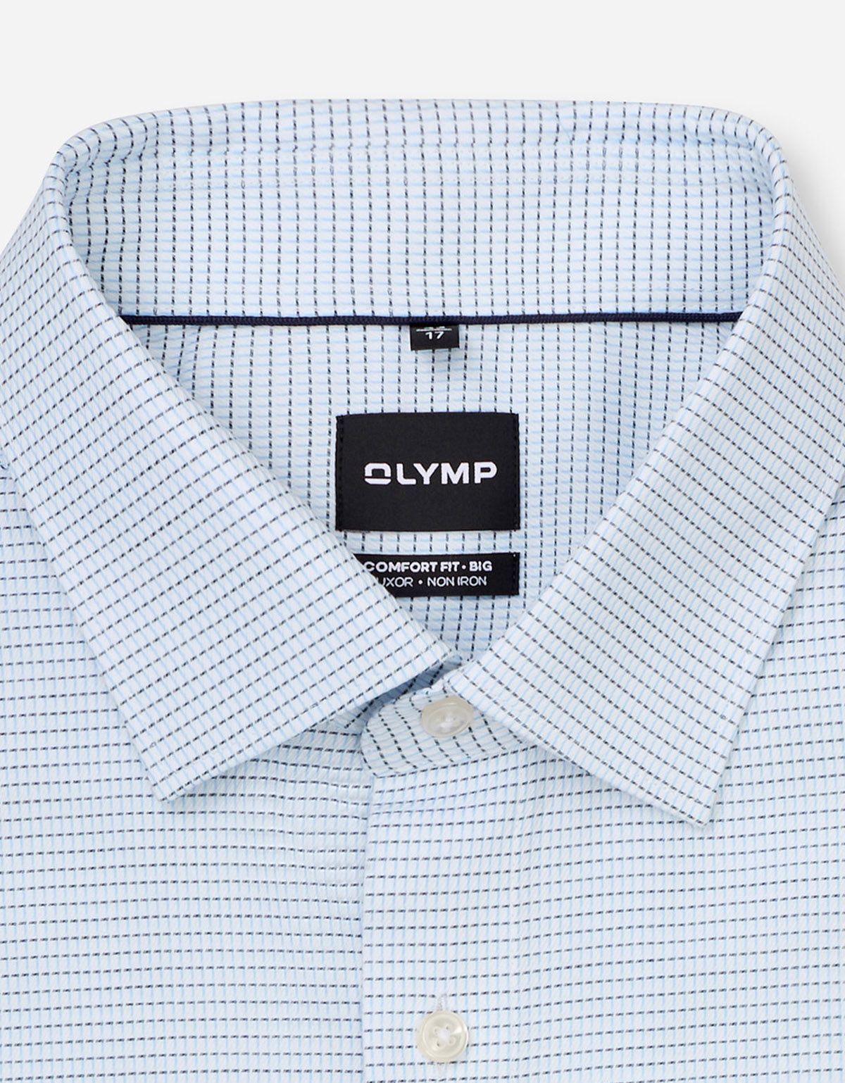 Сорочка классическая с голубым принтом Olymp Luxor Big, прямой крой | купить в интернет-магазине Olymp-Men