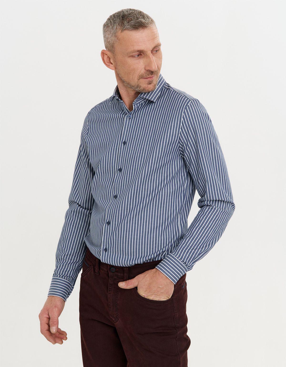 Рубашкав мужская OLYMP 24/7 в полоску, body fit | купить в интернет-магазине Olymp-Men