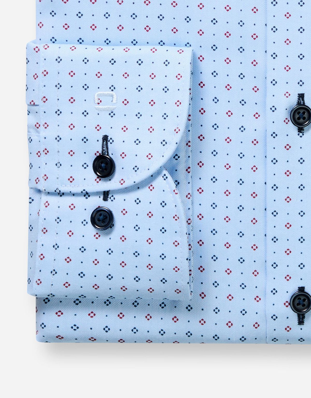 Рубашка голубая с принтом OLYMP Luxor полуприлегающая | купить в интернет-магазине Olymp-Men