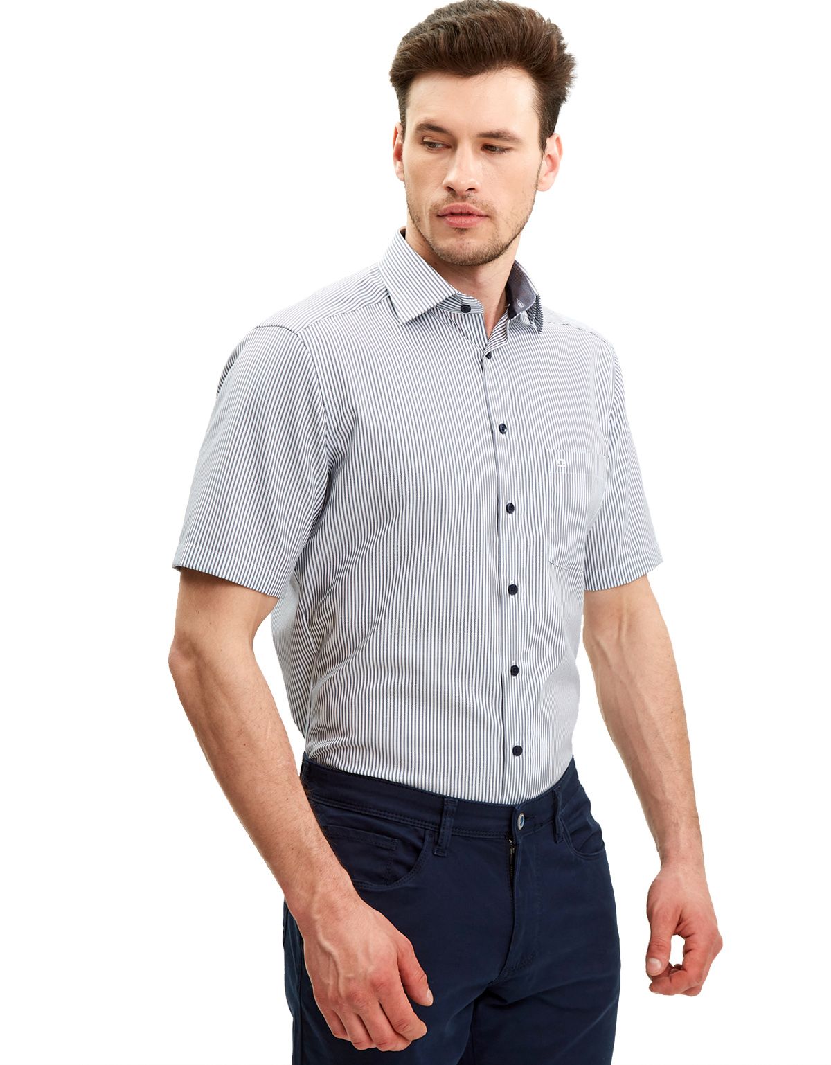 Рубашка мужская в полоску OLYMP Luxor, modern fit[СИНИЙ]