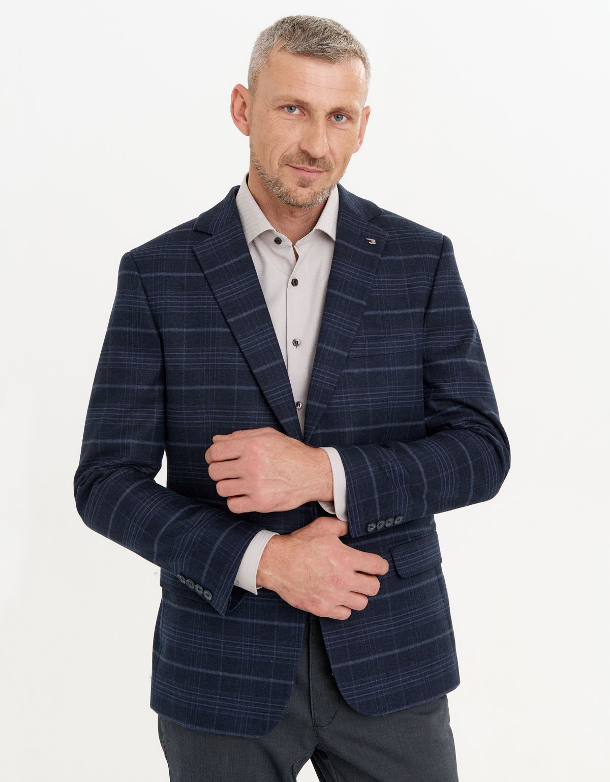 Пиджак мужской синий в клетку w.Wegener | купить в интернет-магазине Olymp-Men