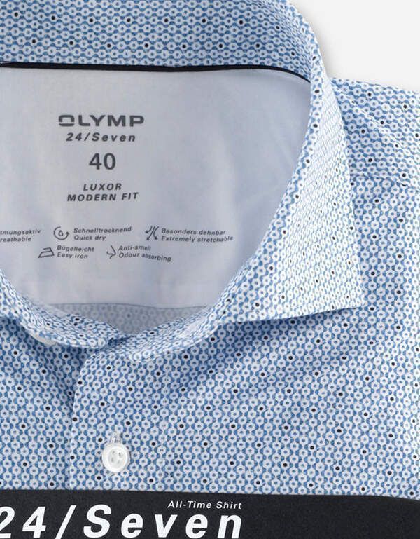Рубашка трикотажная мужская OLYMP с рисунком Luxor 24/7, modern fit