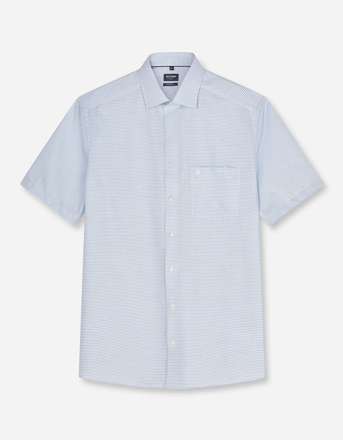 Рубашка с голубым принтом Olymp, модерн фит