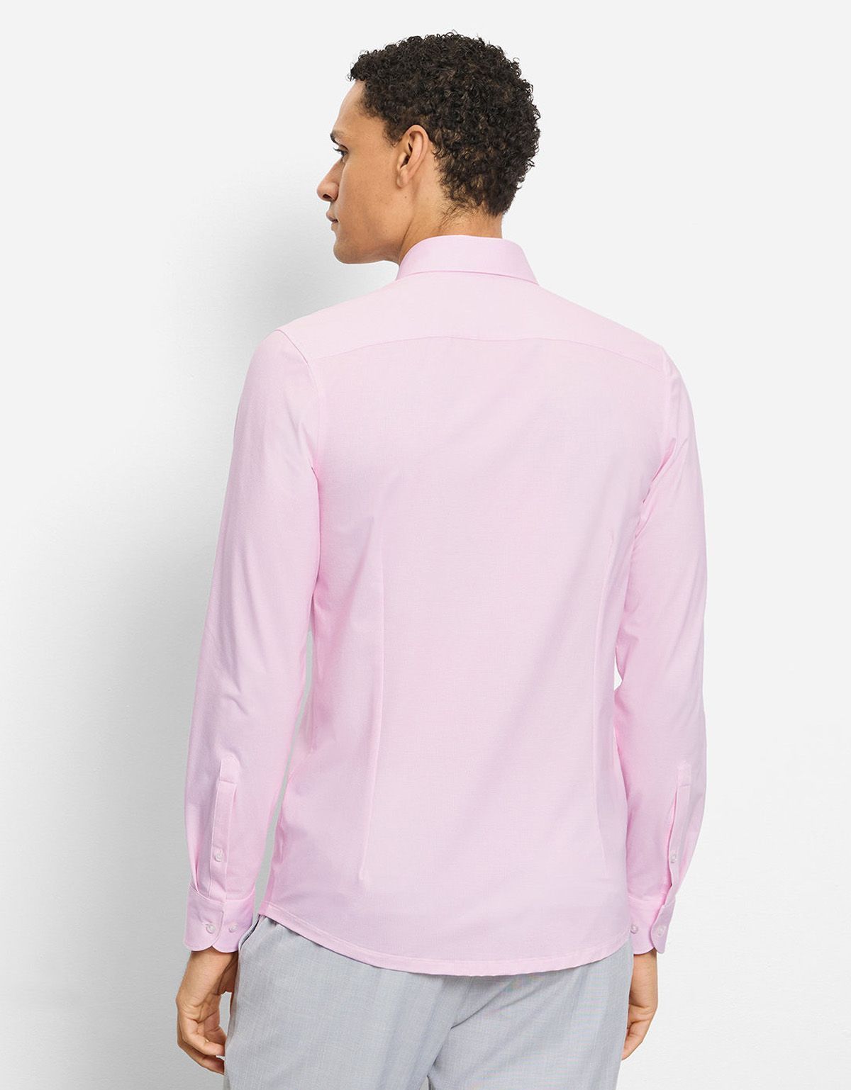 Рубашка трикотажная розовая клетка Olymp, body fit | купить в интернет-магазине Olymp-Men