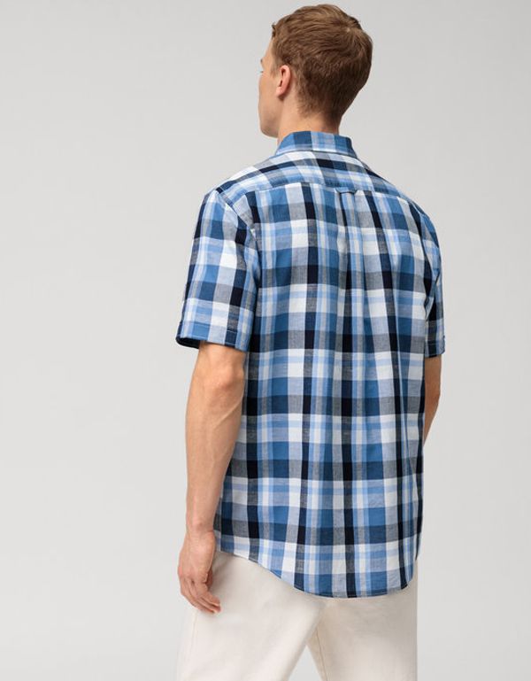 Рубашка мужская в клетку с карманами OLYMP Casual