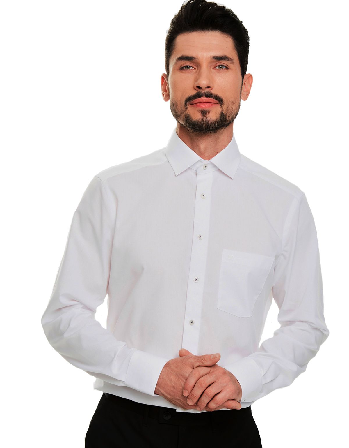Сорочка мужская классическая с длинным рукавом OLYMP Luxor, modern fit[Белый]