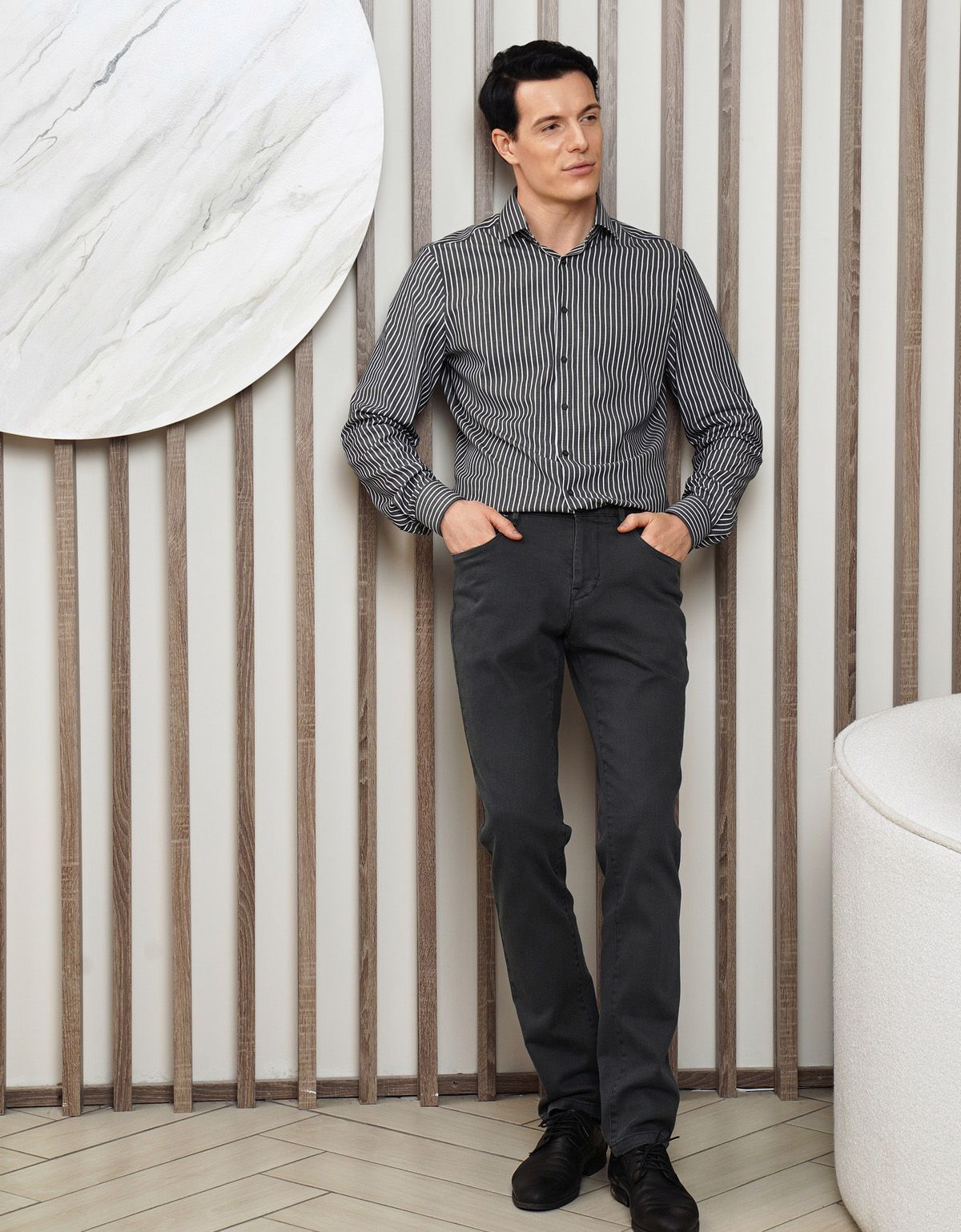 Рубашка мужская в полоску OLYMP климат-контроль, body fit | купить в интернет-магазине Olymp-Men