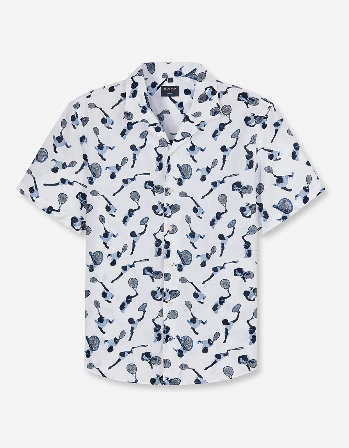 Рубашка белая с принтом в теннисном стиле