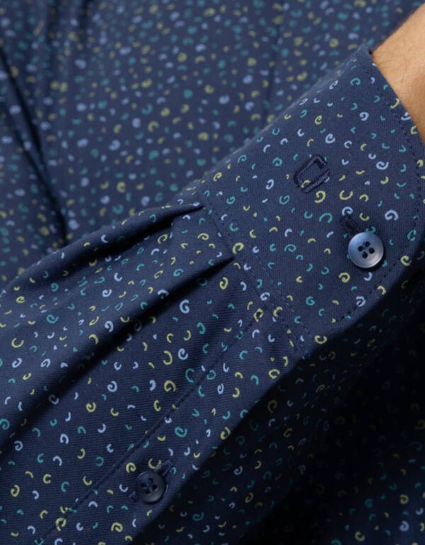 Рубашка мужская синяя OLYMP 24/7, body fit | купить в интернет-магазине Olymp-Men